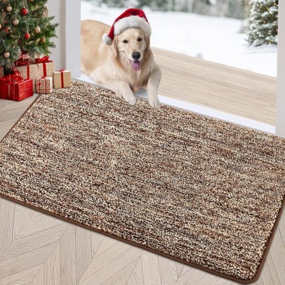 New 24"x36" Coffee/Brown Doormat, Non-Slip, Absorbent, Washable for Entryway